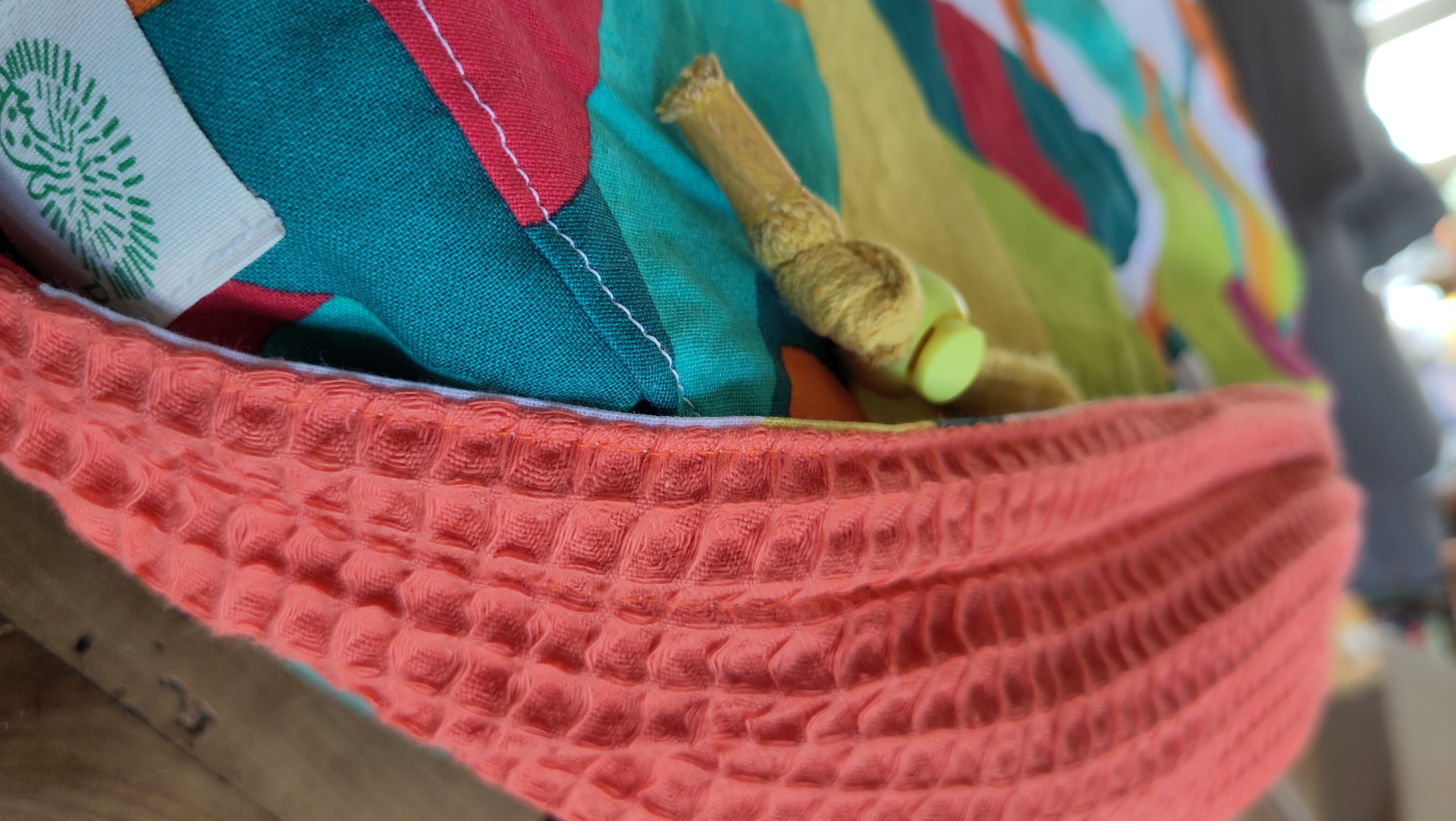 Verda-bis Housse de billig avec des motifs abstraites et un nid d'abeille orange fluo